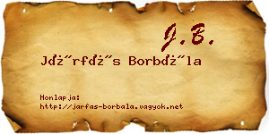 Járfás Borbála névjegykártya