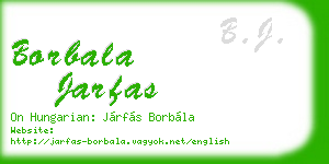 borbala jarfas business card