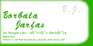 borbala jarfas business card